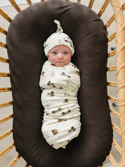Brown Ribbed Bamboo Stretch Swaddle