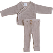 Mauve Knit Wrap Set