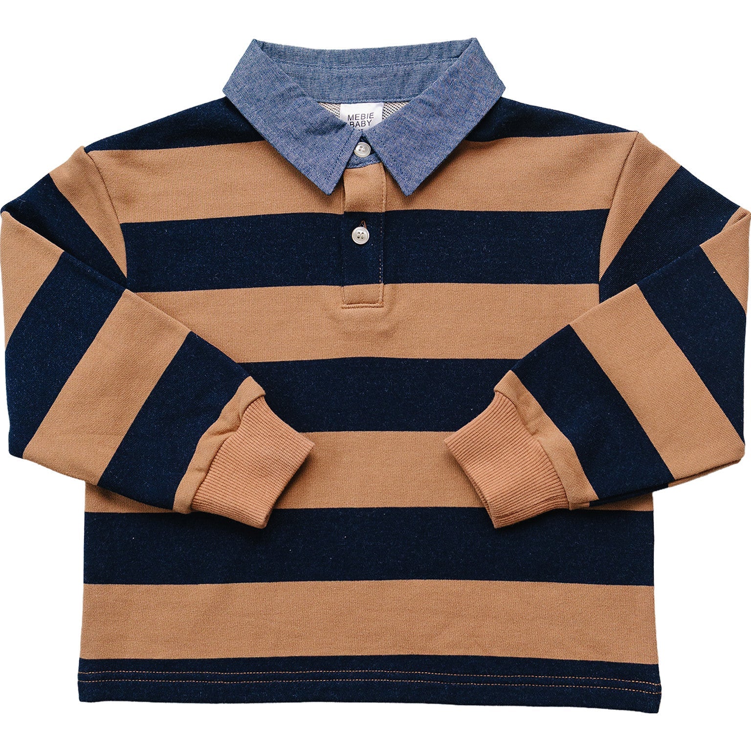 Camel & Navy Striped Collar Shirt
