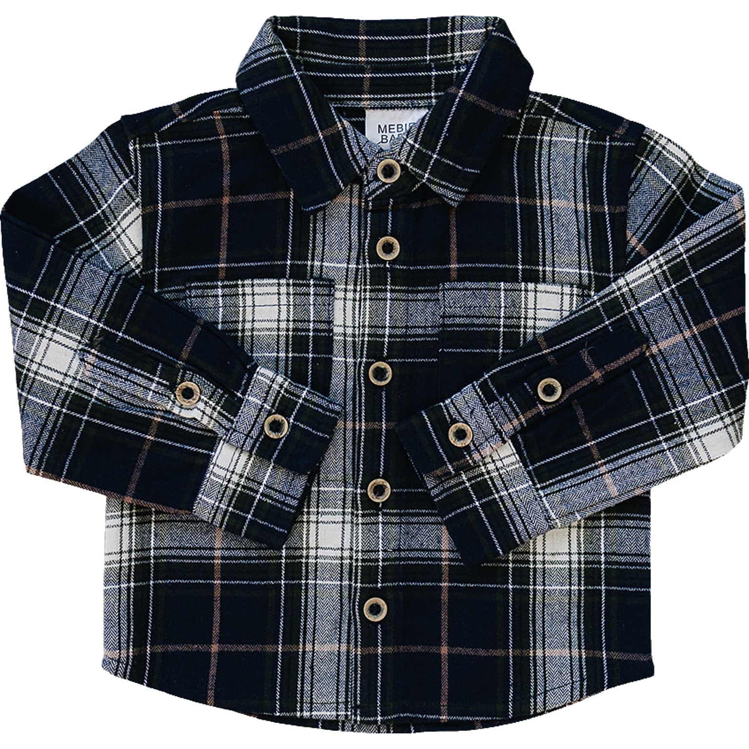 Navy Plaid Button Up Shirt