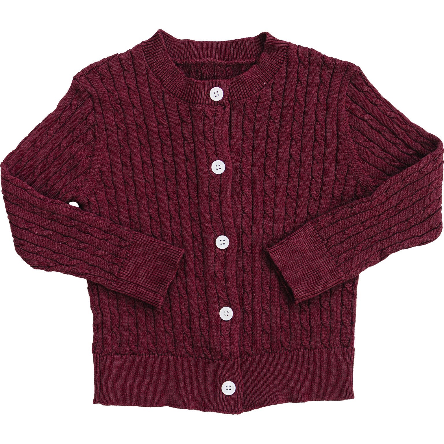 Burgundy Cable Knit Cardigan