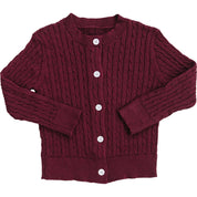 Burgundy Cable Knit Cardigan