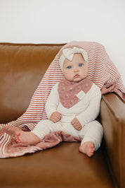Vintage Pink Floral Classic Muslin Bib
