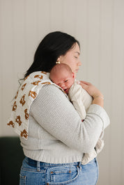 Teddy Bear Muslin Burp Cloth