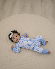 Bamboo Zip Romper | Blue Bow