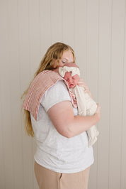 Pink Stripes Muslin Burp Cloth
