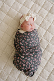 Olive Bloom Muslin Swaddle Blanket
