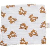 Teddy Bear Muslin Burp Cloth