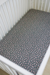 Olive Bloom Muslin Crib Sheet