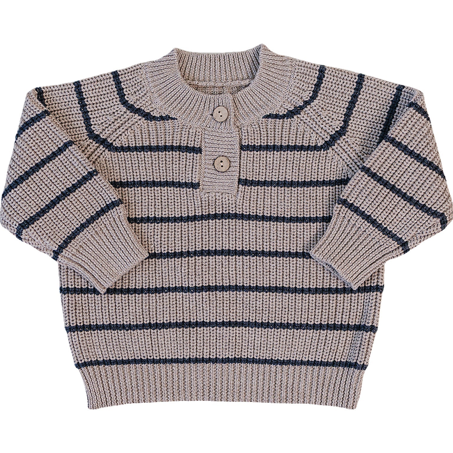 Brown + Charcoal Stripe Knit Sweater