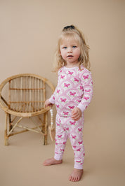 Bamboo Two Piece Set | Pink Butterfly