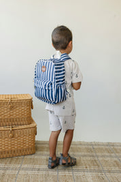 Navy Stripe Mini Backpack