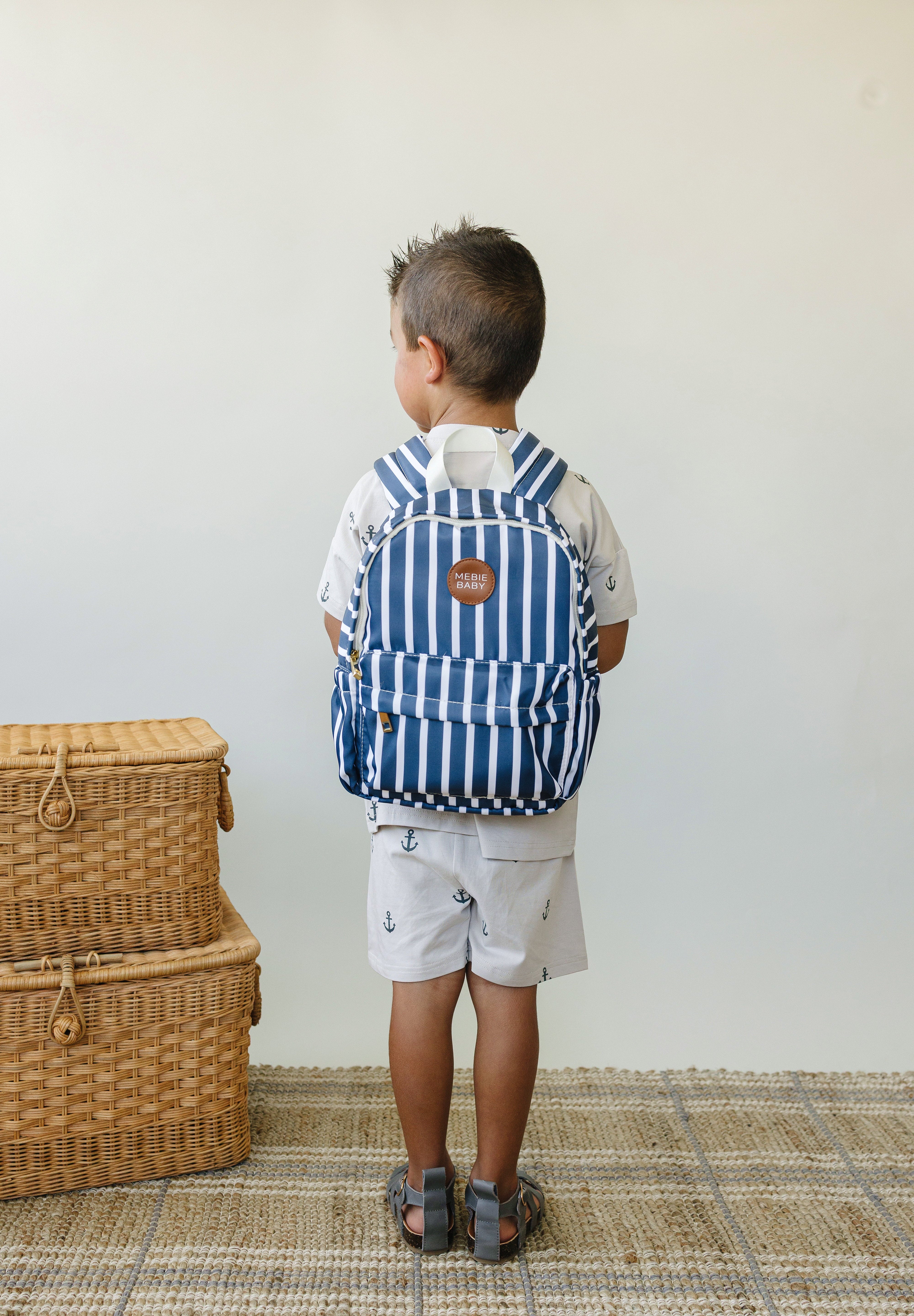 Navy Stripe Mini Backpack
