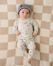 Navy & White Stripe Chunky Knit Beanie