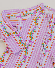 Bamboo Zip Romper | Gingham & Flowers