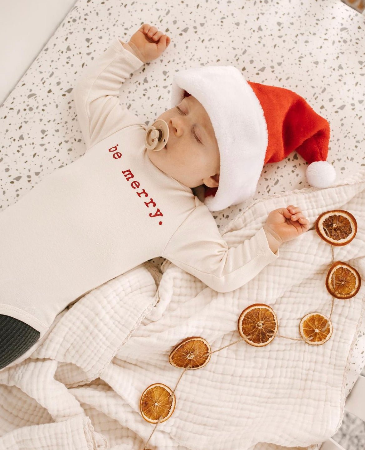 Be Merry Organic Cotton Baby Bodysuit Long Sleeve