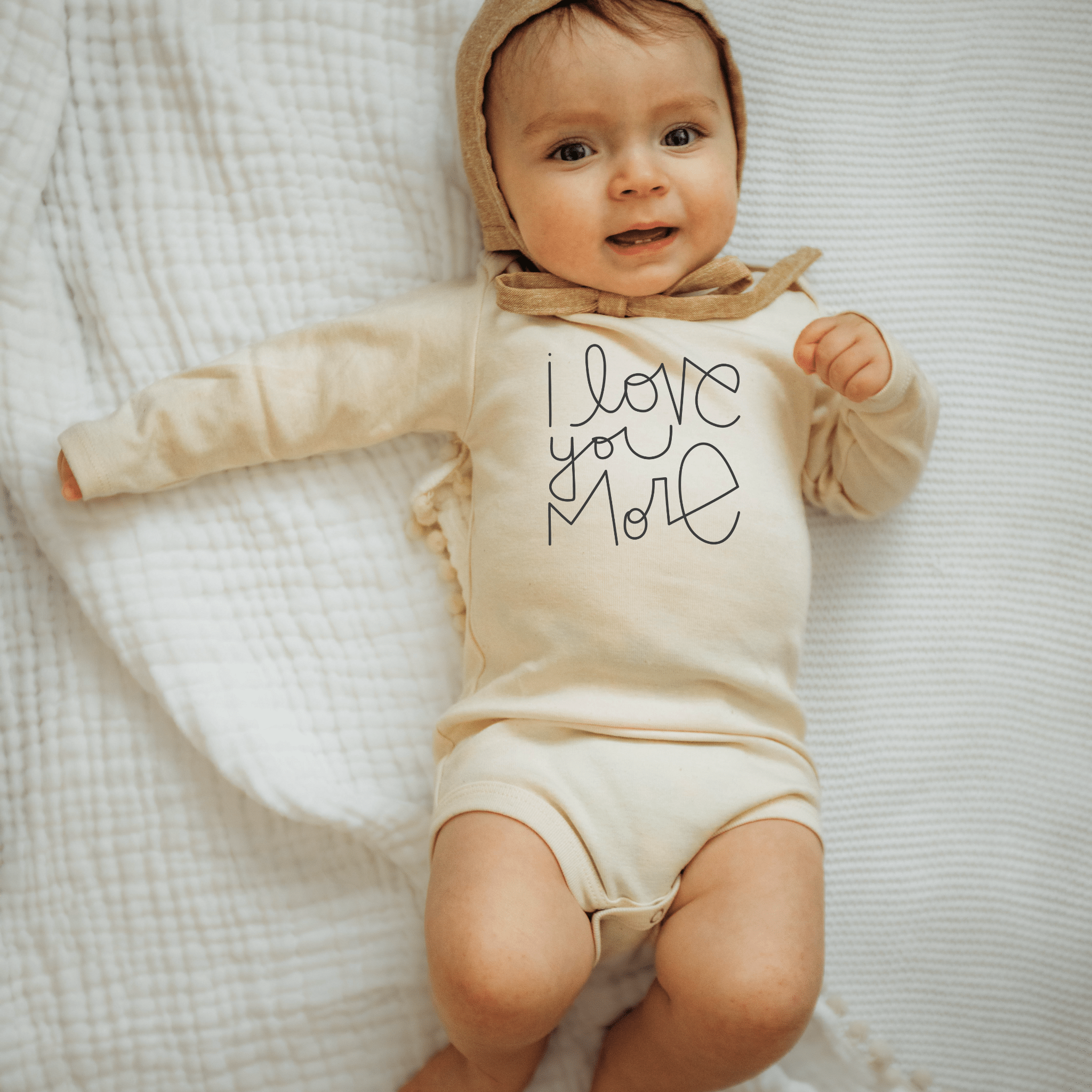 I Love You More - Long Sleeve Organic Baby Bodysuit