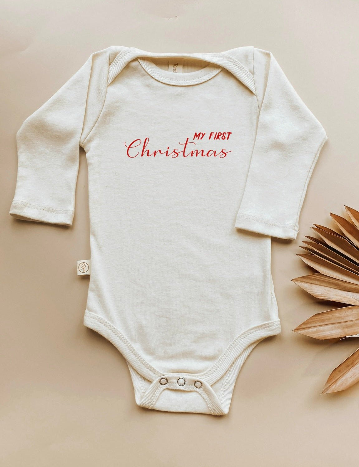 My First Christmas Organic Baby Bodysuit Long Sleeve