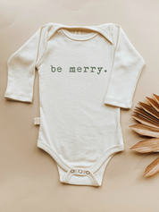Be Merry Organic Cotton Baby Bodysuit Long Sleeve