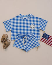 Shorts Set | Blue Gingham