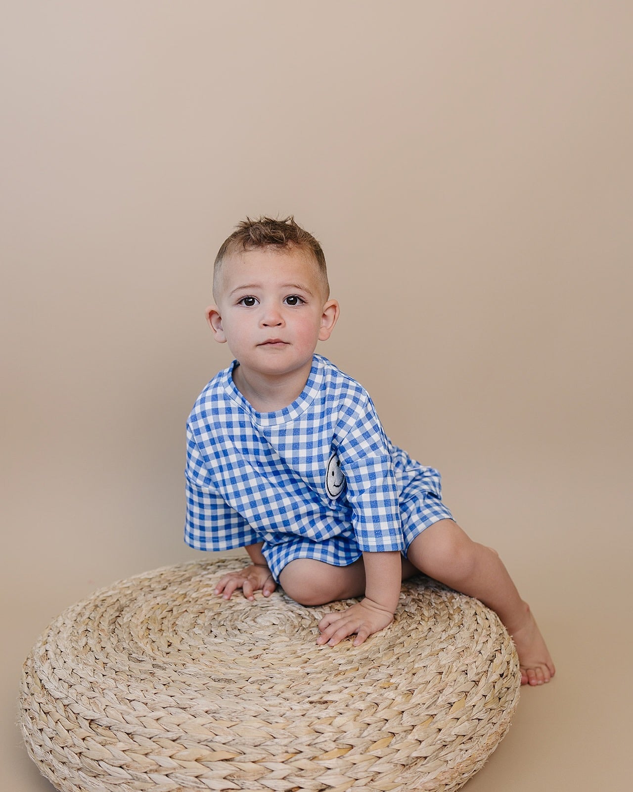 Shorts Set | Blue Gingham