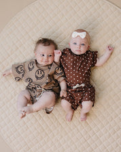 Shorts Set | Brown Polka Dots