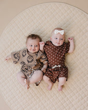 Shorts Set | Brown Smiley Face
