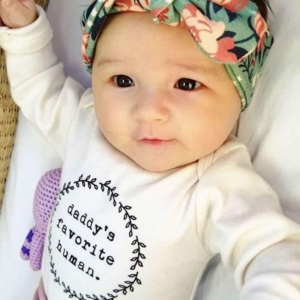 Daddy's Favorite Human Organic Cotton Baby Bodysuit Long Sleeve