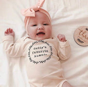 Daddy's Favorite Human Organic Cotton Baby Bodysuit Long Sleeve