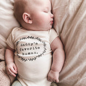 Daddy's Favorite Human Organic Cotton Baby Bodysuit Short Sleeve