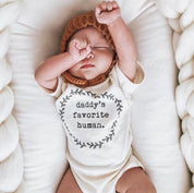 Daddy's Favorite Human Organic Cotton Baby Bodysuit Short Sleeve