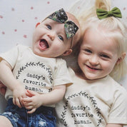 Daddy's Favorite Human Organic Cotton Baby Bodysuit Short Sleeve