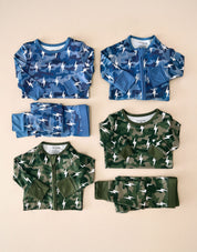 Bamboo Two Piece Set | Green Camo Bolts
