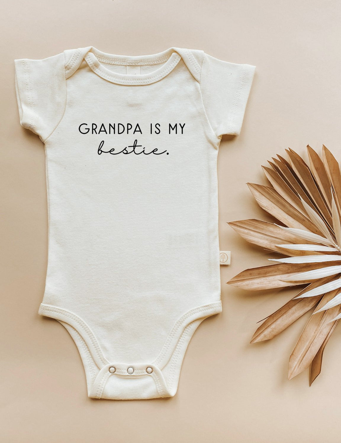 Grandpa is my Bestie Organic Cotton Baby Bodysuit Short Sleeve