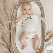 Half Birthday Organic Cotton Baby Bodysuit Long Sleeve
