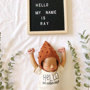 Hello I'm New Here Organic Baby Bodysuit