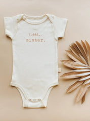 Little Sister Clay Organic Cotton Short Sleeve Baby Bodysuit