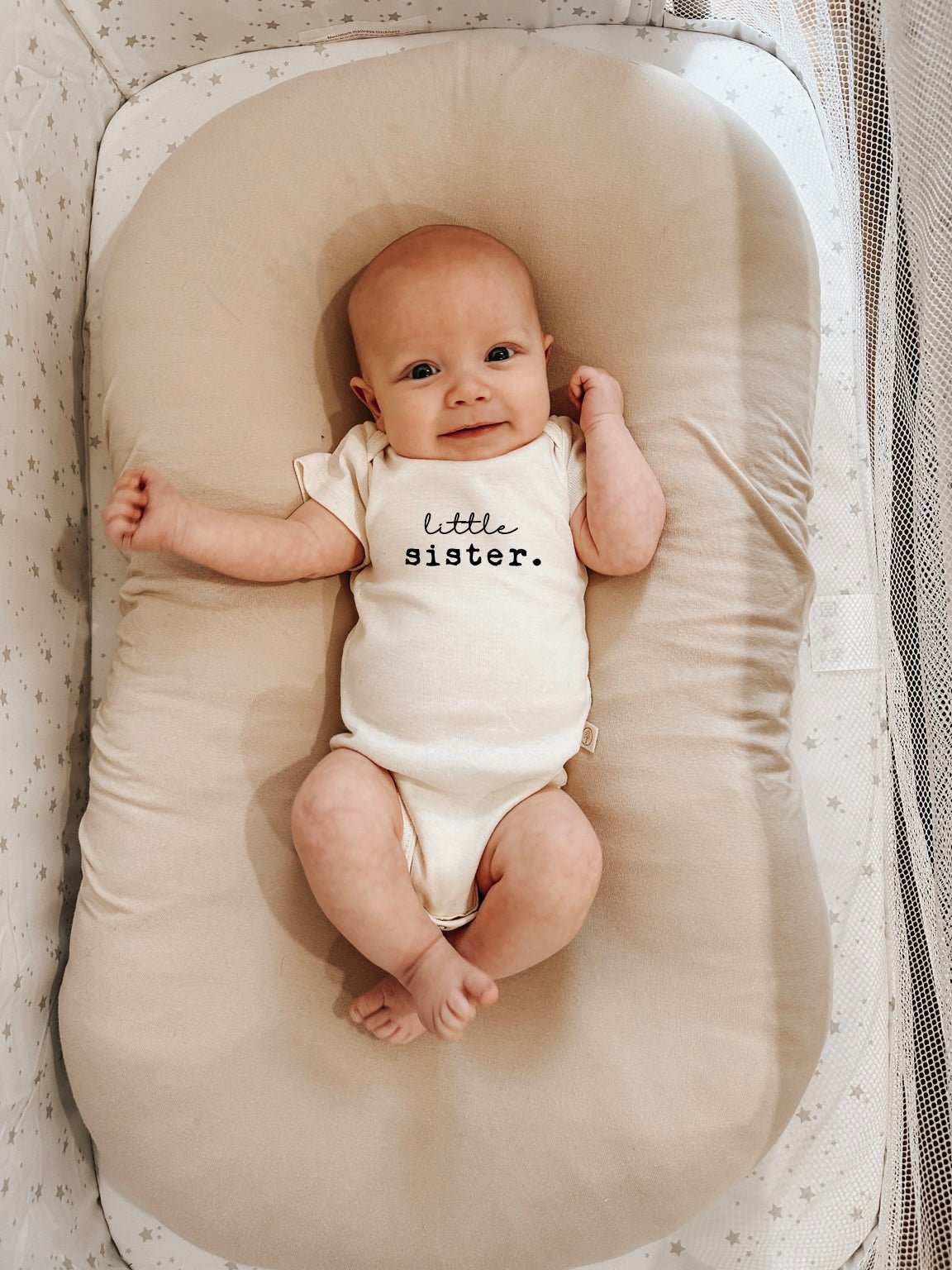 Little Sister Organic Cotton Short Sleeve Baby Bodysuit