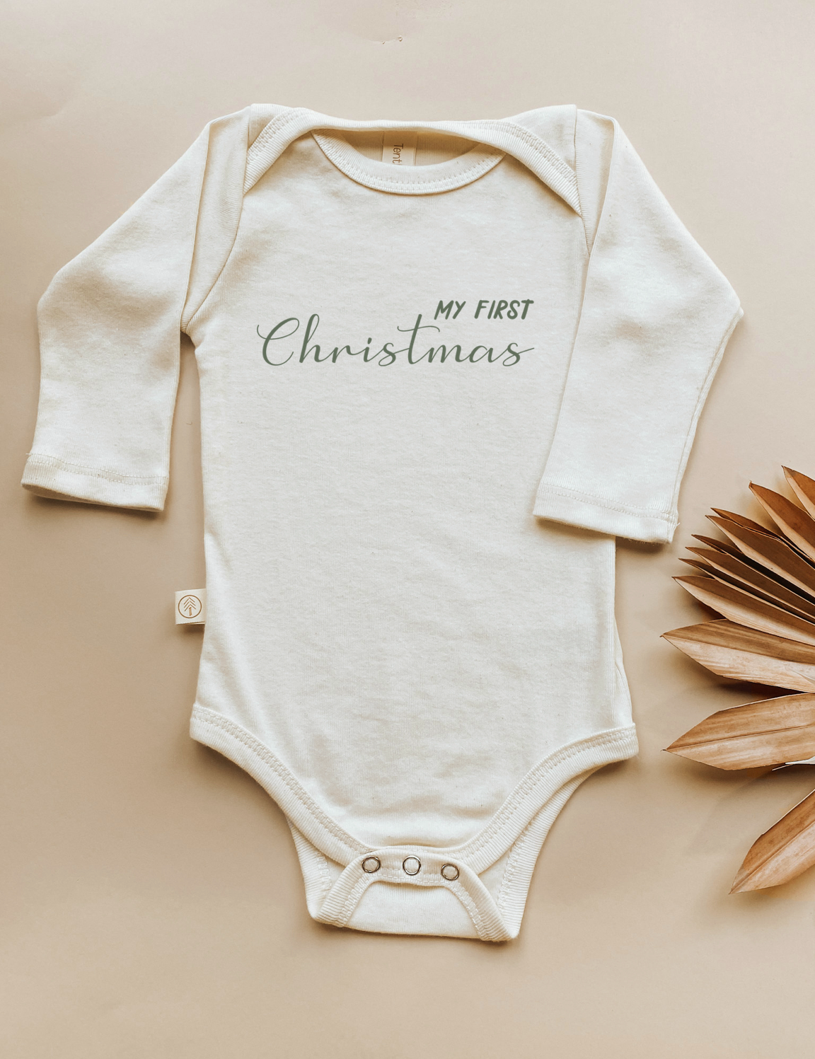 My First Christmas Organic Baby Bodysuit Long Sleeve