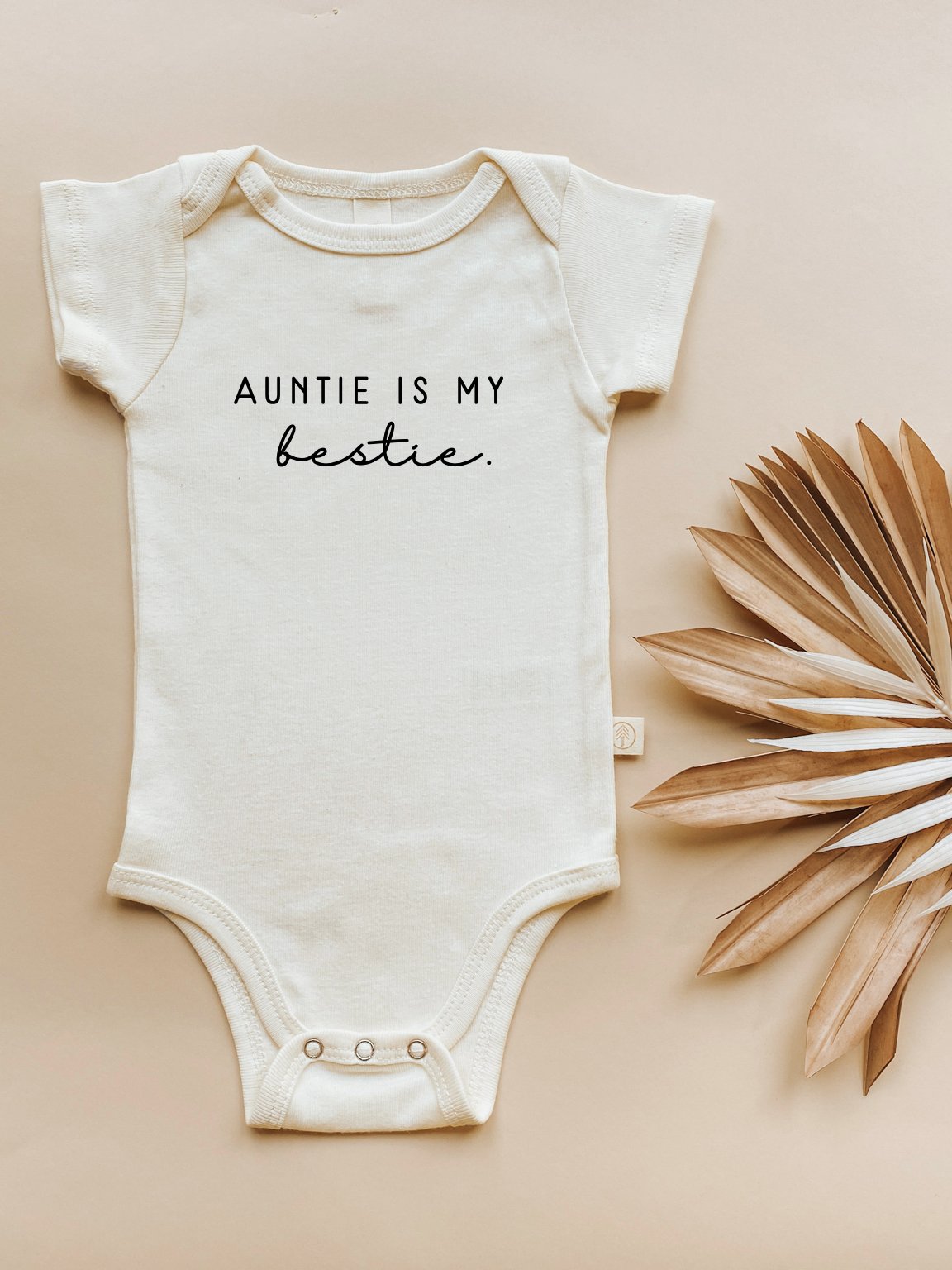 Auntie is my Bestie Organic Cotton Baby Bodysuit Short Sleeve