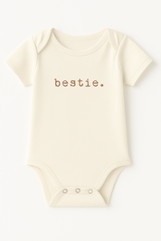 Bestie Clay Organic Cotton Baby Bodysuit Short Sleeve