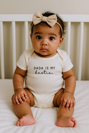 Dada is My Bestie Organic Cotton Short Sleeve Baby Bodysuit