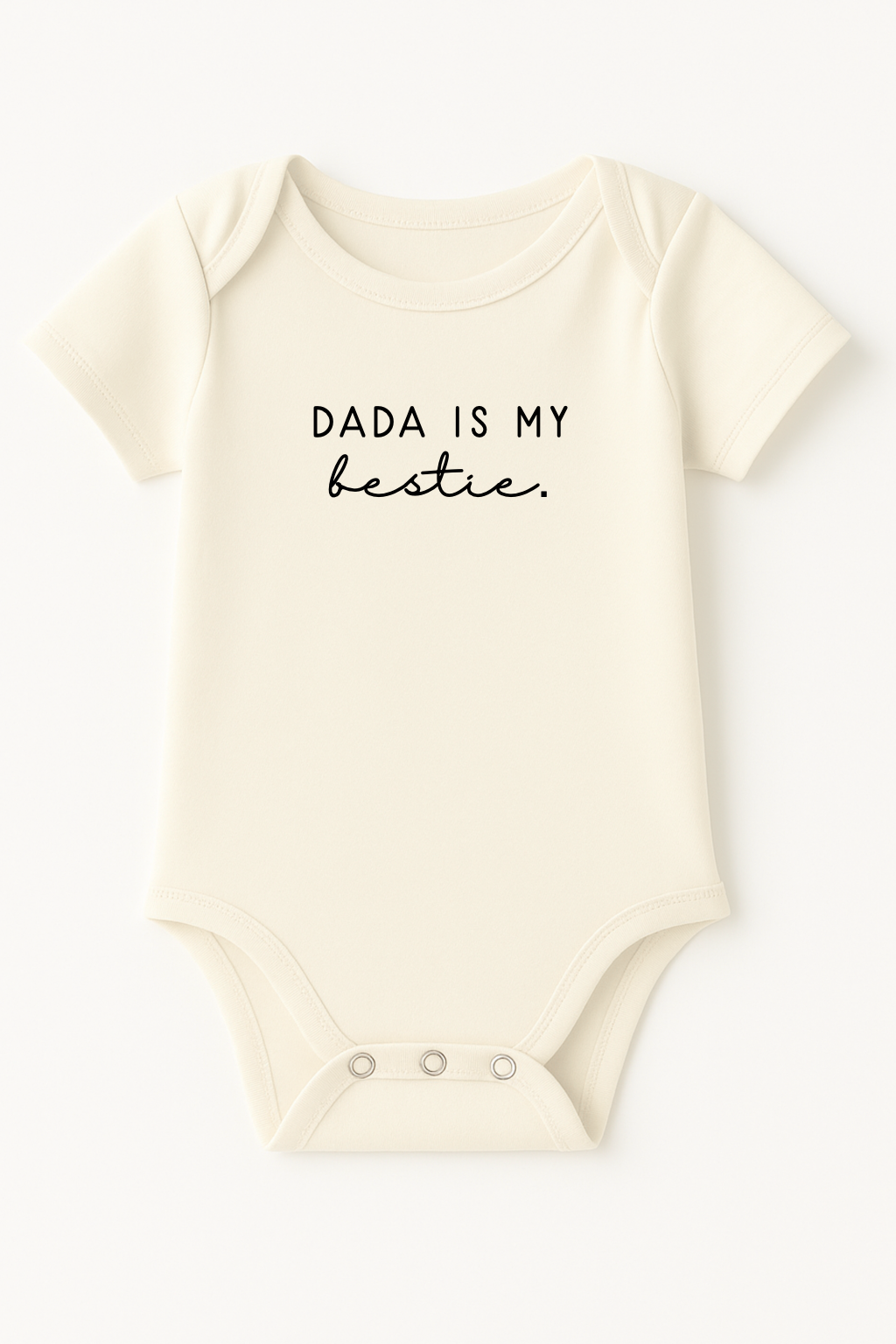 Dada is My Bestie Organic Cotton Short Sleeve Baby Bodysuit