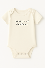 Dada is My Bestie Organic Cotton Short Sleeve Baby Bodysuit