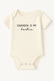 Grandpa is my Bestie Organic Cotton Baby Bodysuit Short Sleeve
