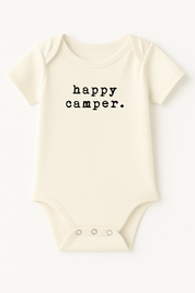 Happy Camper Organic Cotton Baby Bodysuit Short Sleeve