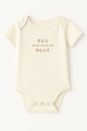 Sun Waves Sand Clay Organic Cotton Short Sleeve Baby Bodysuit