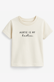 Auntie is my Bestie Kids T-shirt Organic Cotton Short Sleeve