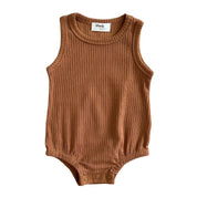 Ribbed Bodysuit - SLEEVELESS - Cognac