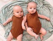 Ribbed Bodysuit - SLEEVELESS - Cognac